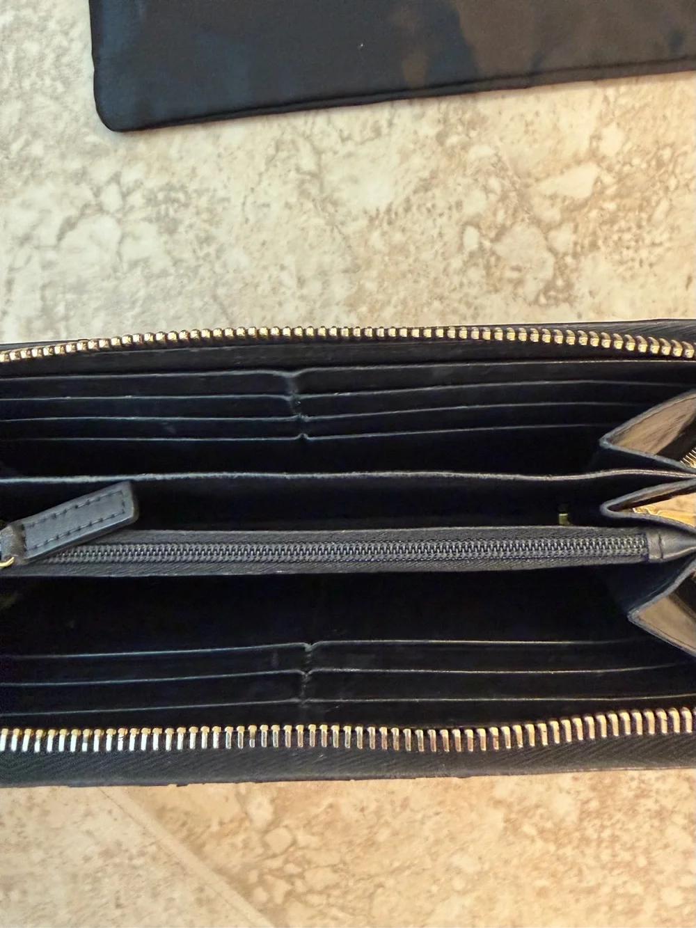 Authentic YSL Saint Laurent Belle de Jour Black Patent Leather Wallet